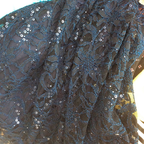 Blue lace with sequins AllOver Party dress 4 - Picture 6 of 6